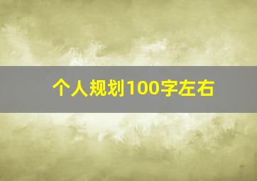 个人规划100字左右