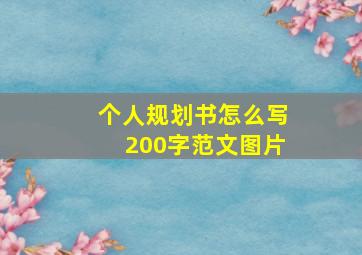 个人规划书怎么写200字范文图片