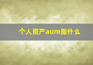 个人资产aum指什么