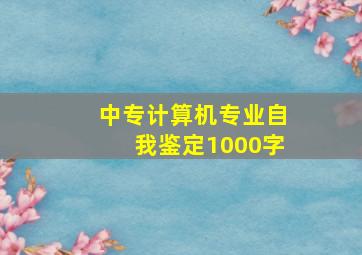 中专计算机专业自我鉴定1000字