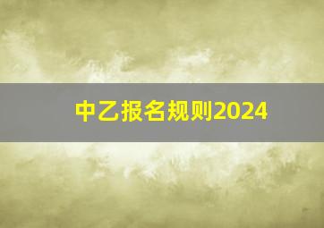 中乙报名规则2024