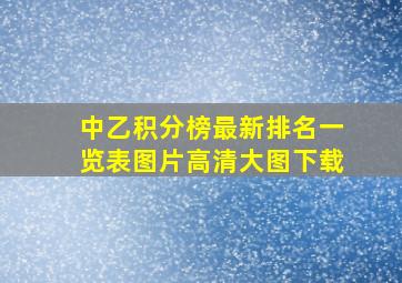 中乙积分榜最新排名一览表图片高清大图下载