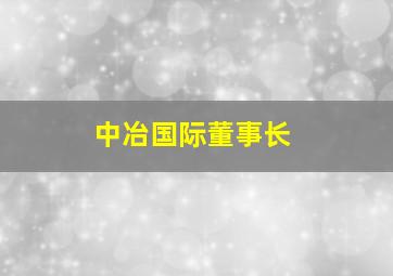 中冶国际董事长