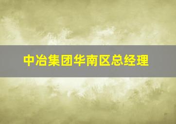 中冶集团华南区总经理