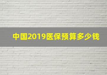 中国2019医保预算多少钱