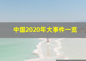 中国2020年大事件一览