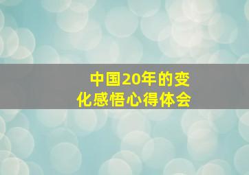 中国20年的变化感悟心得体会