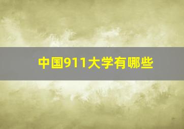 中国911大学有哪些