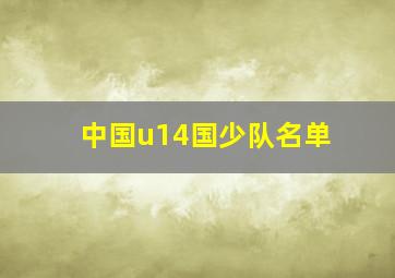 中国u14国少队名单