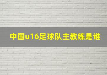 中国u16足球队主教练是谁