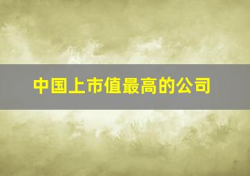 中国上市值最高的公司