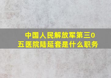 中国人民解放军第三0五医院陆延套是什么职务