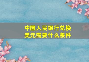 中国人民银行兑换美元需要什么条件