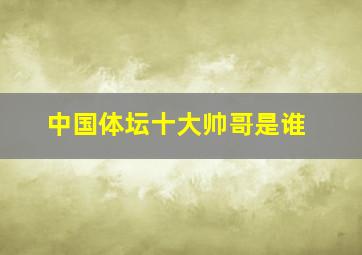 中国体坛十大帅哥是谁