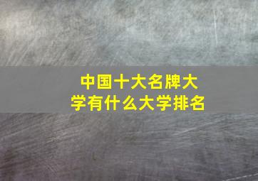 中国十大名牌大学有什么大学排名