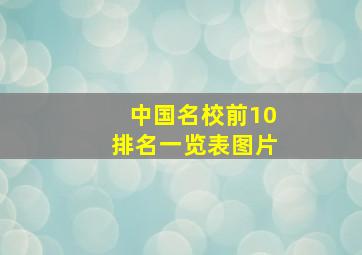 中国名校前10排名一览表图片