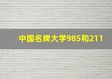 中国名牌大学985和211