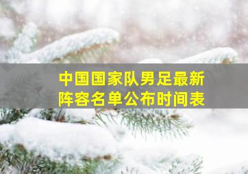 中国国家队男足最新阵容名单公布时间表