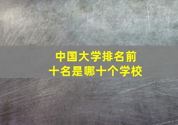 中国大学排名前十名是哪十个学校