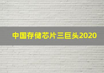 中国存储芯片三巨头2020