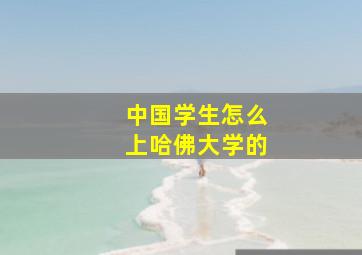 中国学生怎么上哈佛大学的