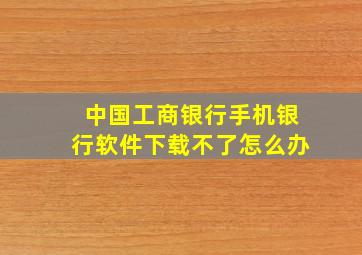 中国工商银行手机银行软件下载不了怎么办