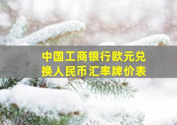 中国工商银行欧元兑换人民币汇率牌价表