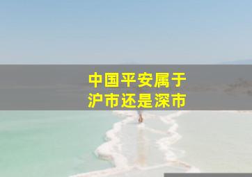 中国平安属于沪市还是深市