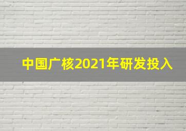 中国广核2021年研发投入