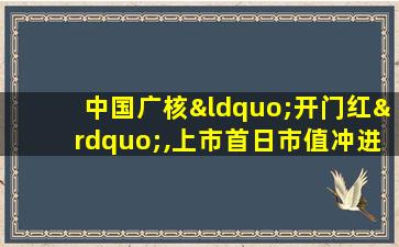 中国广核“开门红”,上市首日市值冲进深交所前十