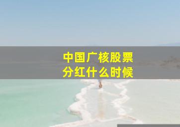 中国广核股票分红什么时候