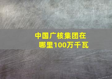 中国广核集团在哪里100万千瓦