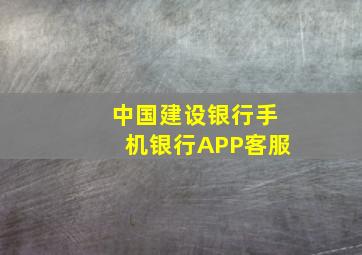 中国建设银行手机银行APP客服