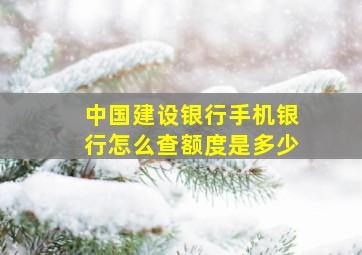 中国建设银行手机银行怎么查额度是多少