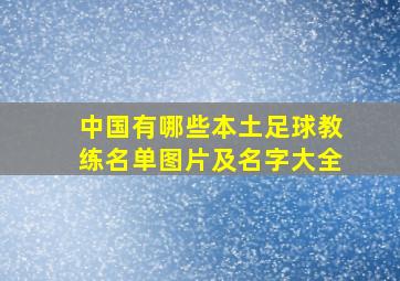 中国有哪些本土足球教练名单图片及名字大全