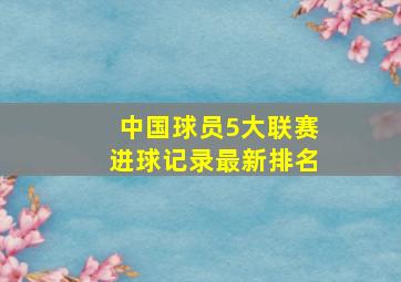 中国球员5大联赛进球记录最新排名