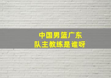 中国男篮广东队主教练是谁呀