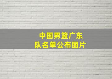 中国男篮广东队名单公布图片