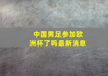 中国男足参加欧洲杯了吗最新消息