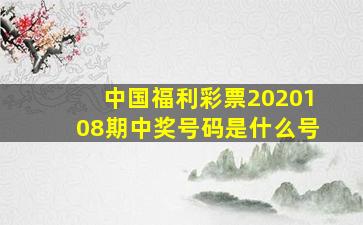 中国福利彩票2020108期中奖号码是什么号