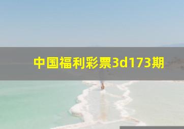 中国福利彩票3d173期