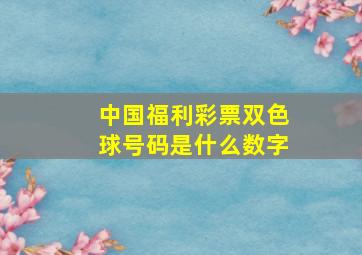 中国福利彩票双色球号码是什么数字