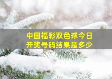 中国福彩双色球今日开奖号码结果是多少