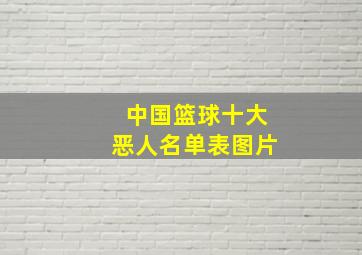 中国篮球十大恶人名单表图片