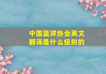 中国篮球协会英文翻译是什么级别的