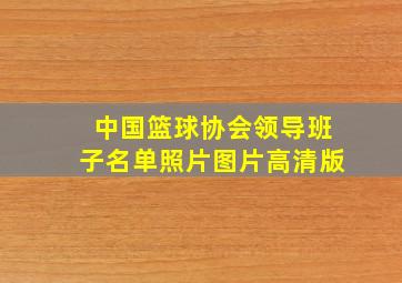 中国篮球协会领导班子名单照片图片高清版