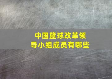 中国篮球改革领导小组成员有哪些