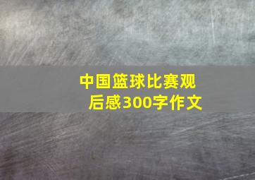 中国篮球比赛观后感300字作文