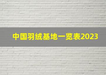 中国羽绒基地一览表2023