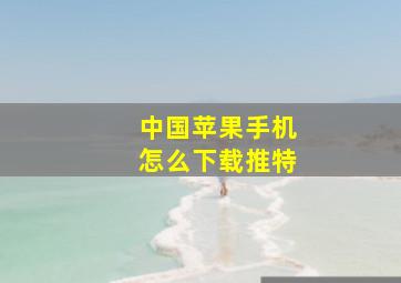 中国苹果手机怎么下载推特